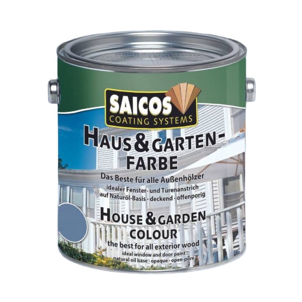 Краска укрывная для дерева Saicos Haus & Garten-Farbe цвет 2500 Сизый 0,125 л